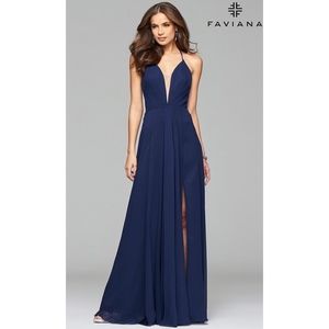 Faviana (FA 7747) Prom Dress, V neck, corset back